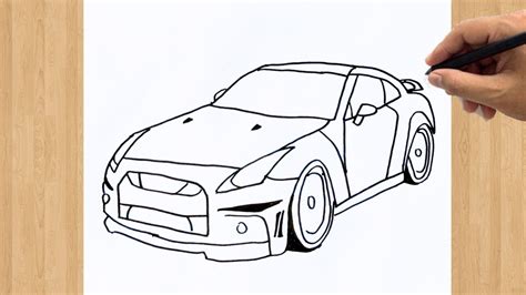 How to Draw a Nissan GTR R35 Step by Step | Easy Drawing Tutorial - YouTube