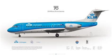 Fokker 70 KLM Cityhopper | Aircraft art, Aircraft, Klm royal dutch airlines