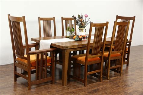 Stickley Signed Cherry Craftsman Design 1995 Dining Set, Table, Leaves ...