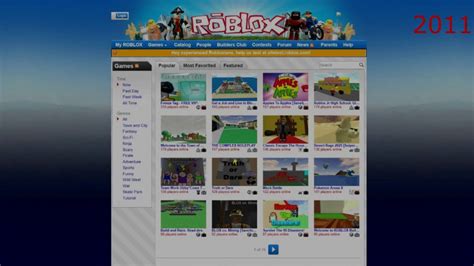 ROBLOX Games Page Evolution (2010 - 2018) - YouTube