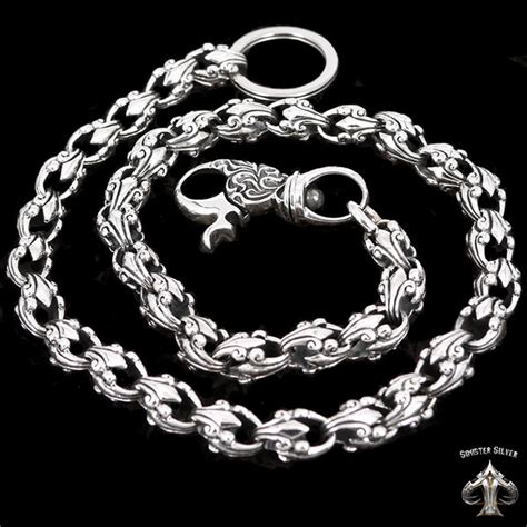 Sterling Silver Biker Wallet Chain Tribal Link – Biker Jewelry Club ...