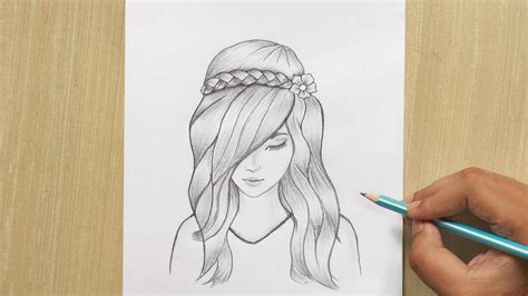 Dibujar una cara de niña con cabello hermoso |(Cómo dibujar una niña ...