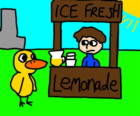 a duck walked up to a lemonade stand and he s - Drawception