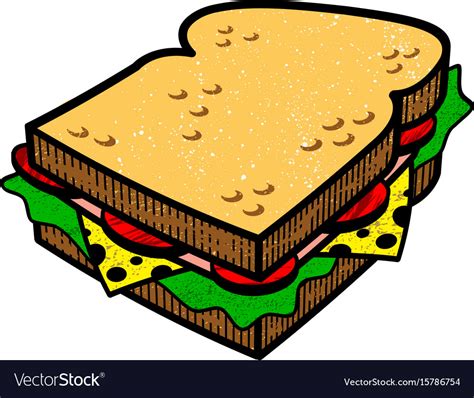 Sandwich cartoon Royalty Free Vector Image - VectorStock