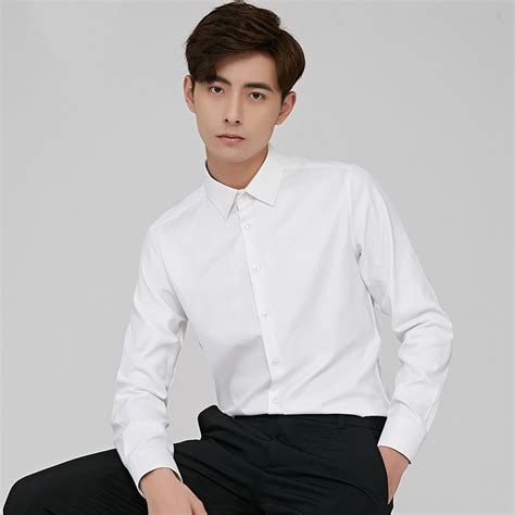 Formal Office Plain Long Sleeve Polo For Men White Black Colors ...