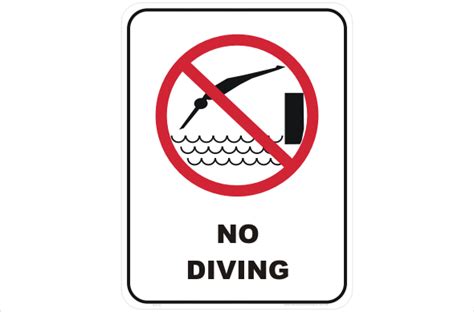 No Diving - National Safety Signs