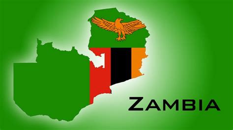 The Map of Zambia and the national colors and symbol of its flag ...