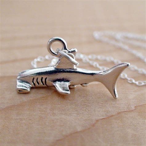 Hammerhead Shark Necklace - 925 Sterling Silver - Charm Marine Sharks ...