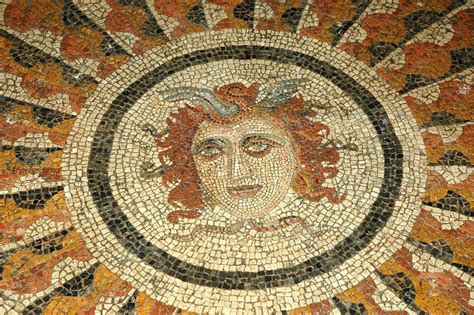 The famous mosaic of the Medusa in the Palace of the Grand Master of ...