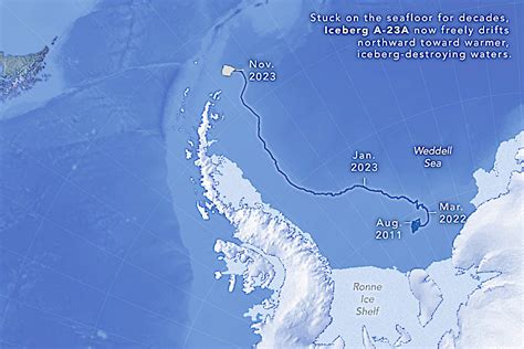 Monitoring Ice World Surfaces From Orbit: Antarctic Iceberg Sails Away ...