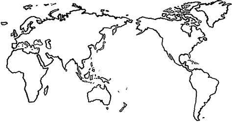 Blank World Map Outline with Printable Worksheet in PDF