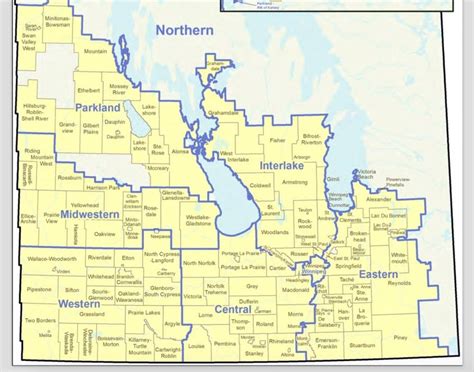 Post 2014 Amalgamation map of Southern Manitoba Municipalities 6 ...