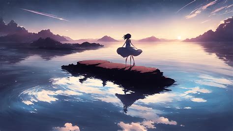 Anime Girl Walking on Water 2023 AI Art Wallpaper, HD Anime 4K ...