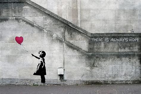 GREAT ART® Poster – Banksy Art Balloon Girl – Mural Decoration There Is ...