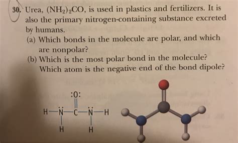 Solved 30. Urea, (NH2)2CO, is used in plastics and | Chegg.com