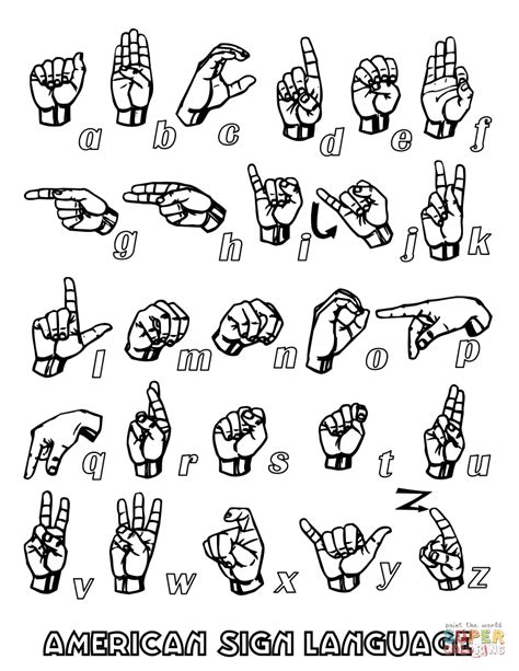 Sign Language Alphabet Worksheet Free