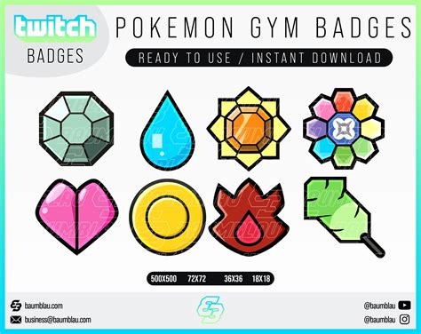 Pokemon Gym Badges Kanto Cheer/sub Badges Pokemon GYM KANTO Pokemon ...