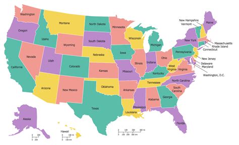 Continental Us Map States - Dolley Hollyanne