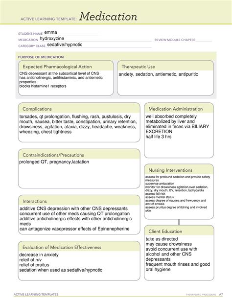 Melatonin Ati Medication Template