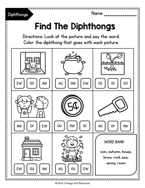 ️Diphthongs Worksheets 1st Grade Free Download| Gambr.co