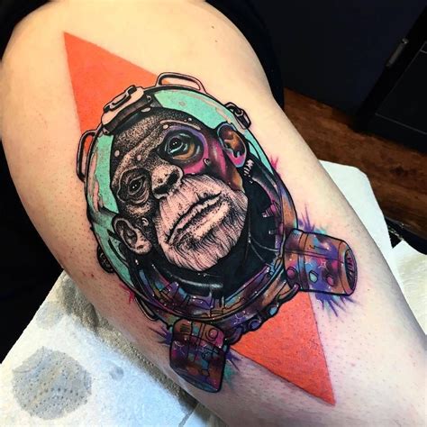 Space Monkey by @littleandytattoo at @thechurchtattoo in Birmingham ...