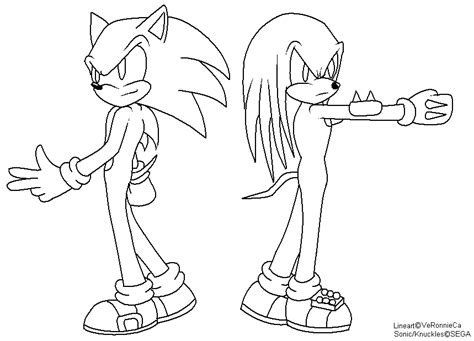 FREE Sonic + Knuckles Line Art by VeRonnieCa on DeviantArt