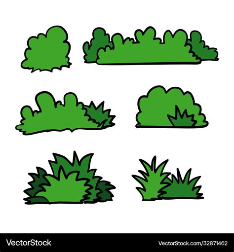 Hand drawn doodle grass bush Royalty Free Vector Image