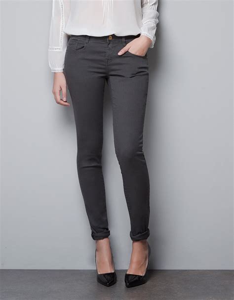 Zara Skinny Jeans in Gray (anthracite grey) | Lyst