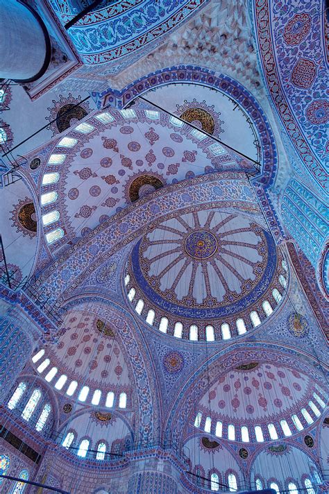 Interior view of domes in Blue Mosque, … – License image – 10215204 ...