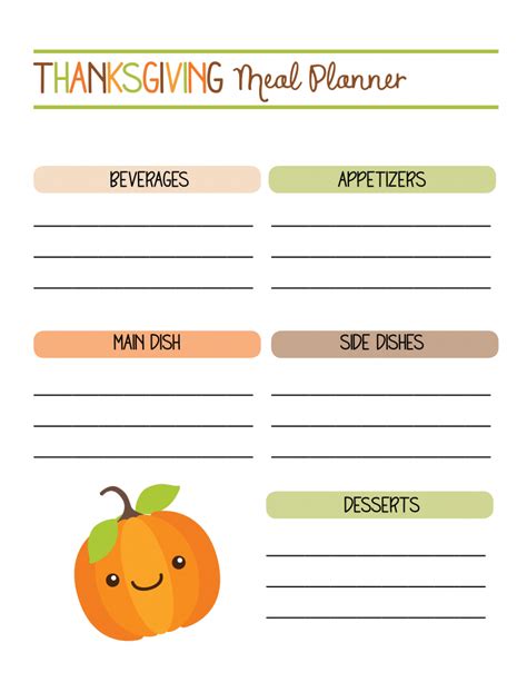 Free Printable Fall Thanksgiving Meal Planner - Family Fresh Meals