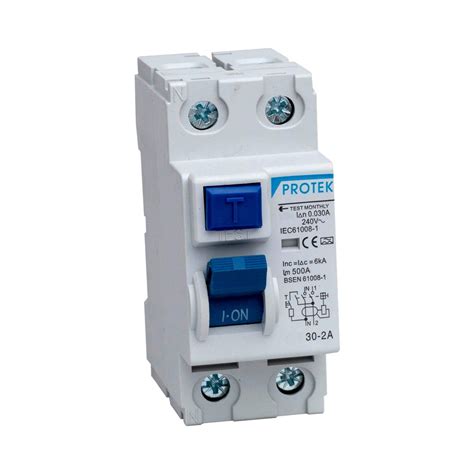 80A 2 Pole 2 Module 30mA Type A RCD - Protek UK