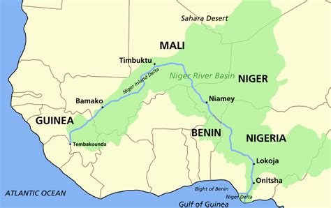 Niger river basin Map • mappery