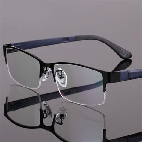 Men's lightweight fashion glasses frame myopia frame metal half frame ...