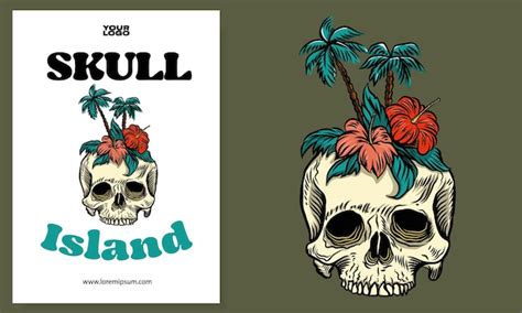 Premium Vector | Skull island poster flyers illustration