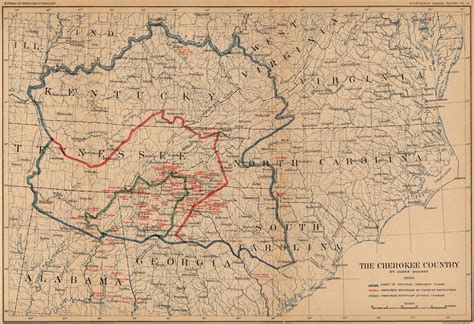 Mapa del País Cherokee 1897 - 98 - Tamaño completo