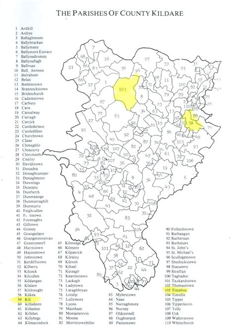 IRELAND MAP: Co Kildare Parishes | Gillespie Family History Library ...