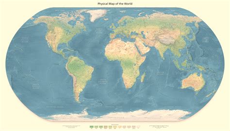 Detailed physical map of the World. Detailed physical World map ...