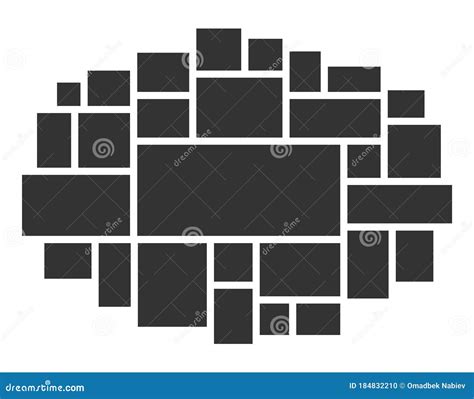 Photo Collage Composition Template Stock Vector - Illustration of ...