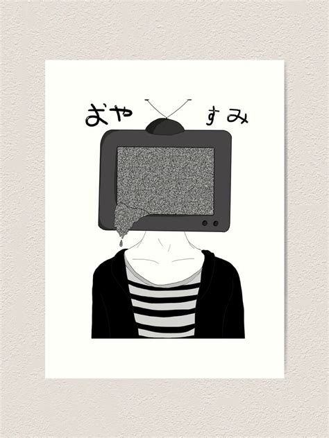 "TV Head Anime Boy" Art Print for Sale by mewccin | Redbubble