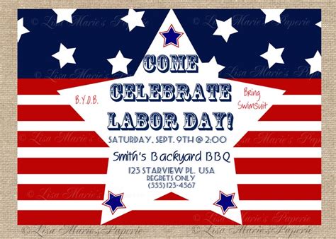 Labor Day Invitation, Patriotic Invitation, Bbq Invitation, Labor Day ...