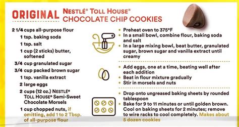 Nestle Toll House Cookie Recipe