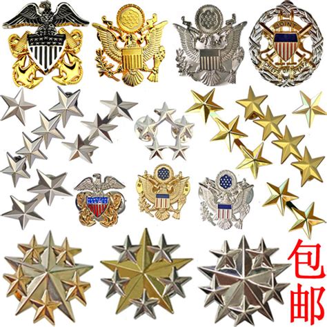 US General 3 Stars General 4 5 Stars General Military Rank Golden M ...