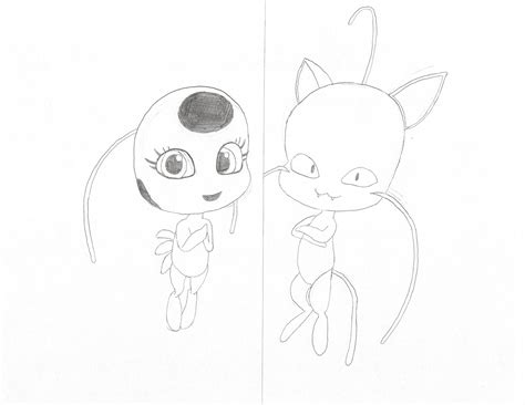 Tikki and Plagg fanart (Sketch) by JackHammer86 on DeviantArt