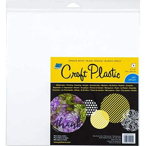 Grafix Craft Plastic Sheets 12"X12" 4/Pkg-Opaque White .010 - Walmart ...