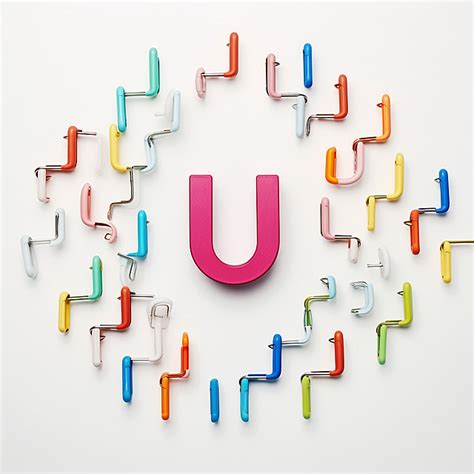 Colorful Paper Clip Shapes Make The Letter U Background, Science, Luck ...