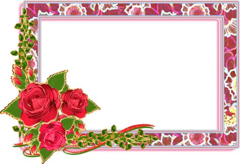 Artistic Flower Frame, Whimsical Design, Elegant Accents, Floral Border ...