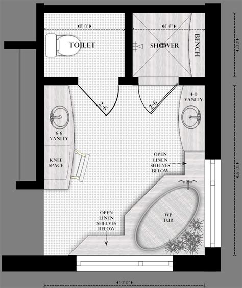 Master Bathroom Floor Plans No Tub - Image to u