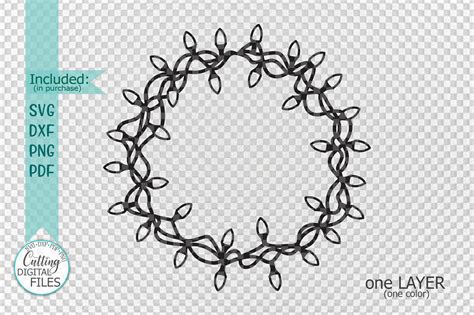 Christmas Lights Frame Svg