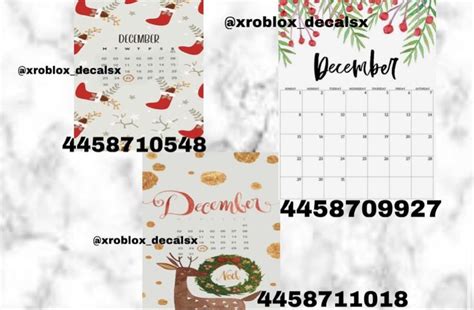 Roblox Decals | Calendar decal, Christmas decals, Holiday decals