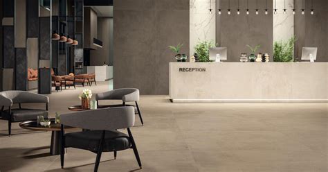 Stylish Concrete Tiles used in a Hotel Lobby | Blog and Latest News ...